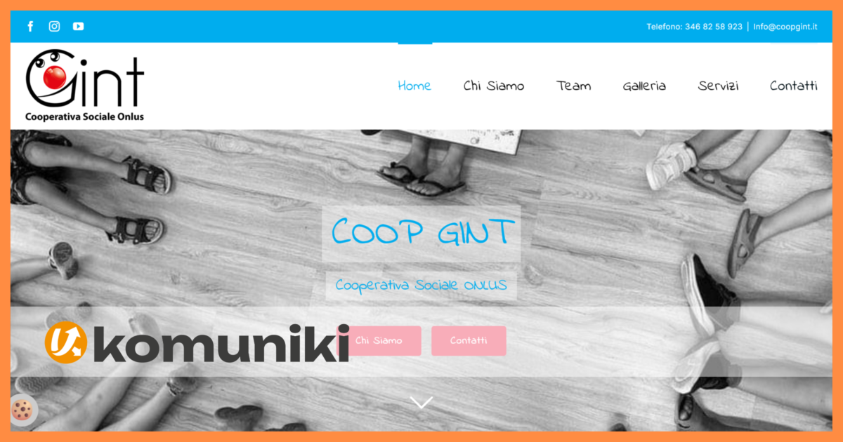 Gestione e Restyling del Sito Web in Wordpress per GINT Cooperativa Sociale, Komuniki