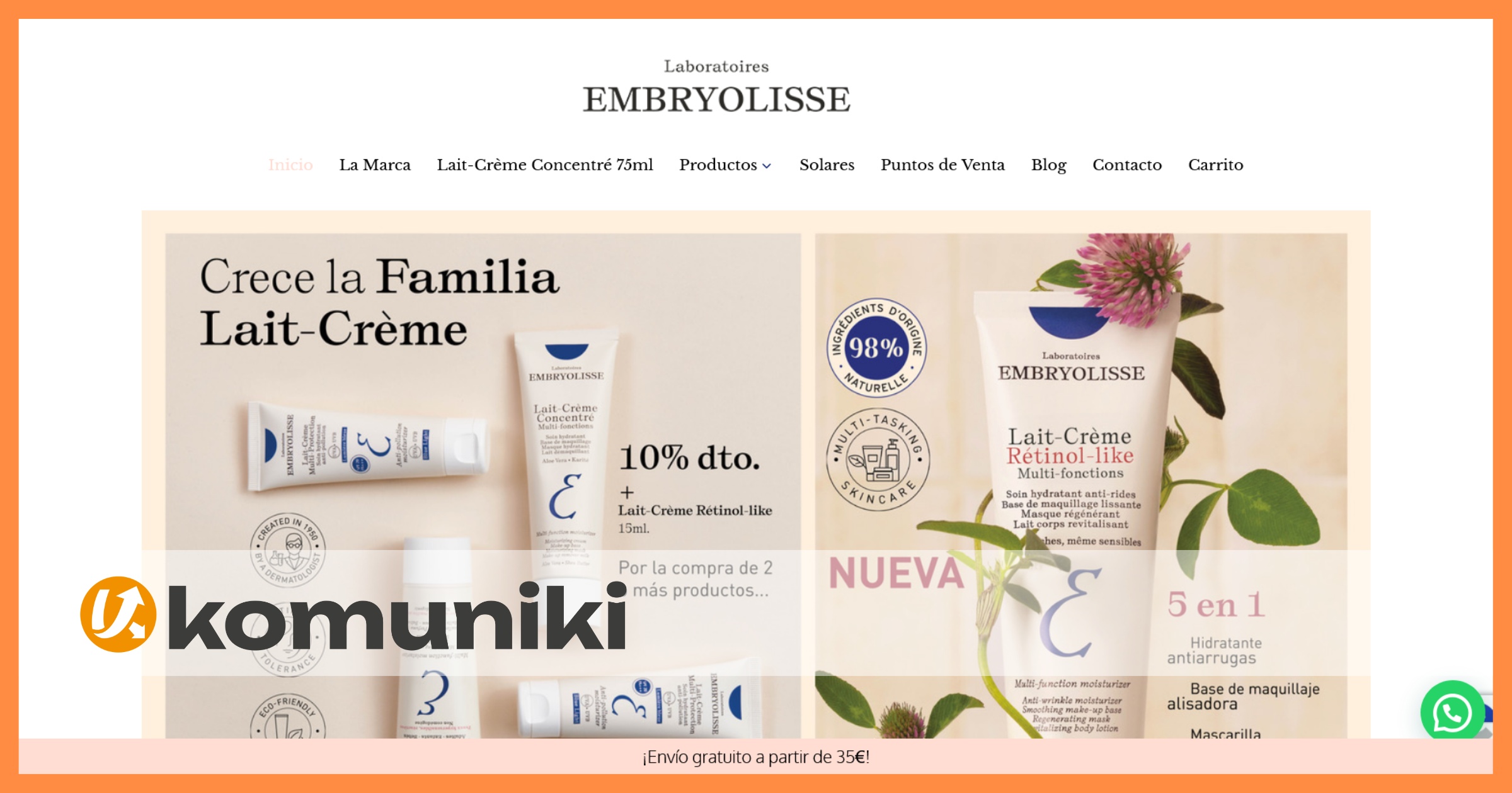 SEO eCommerce Ottimizzazione di Embryolisse.es - Progetto Web mostallino nicola komuniki
