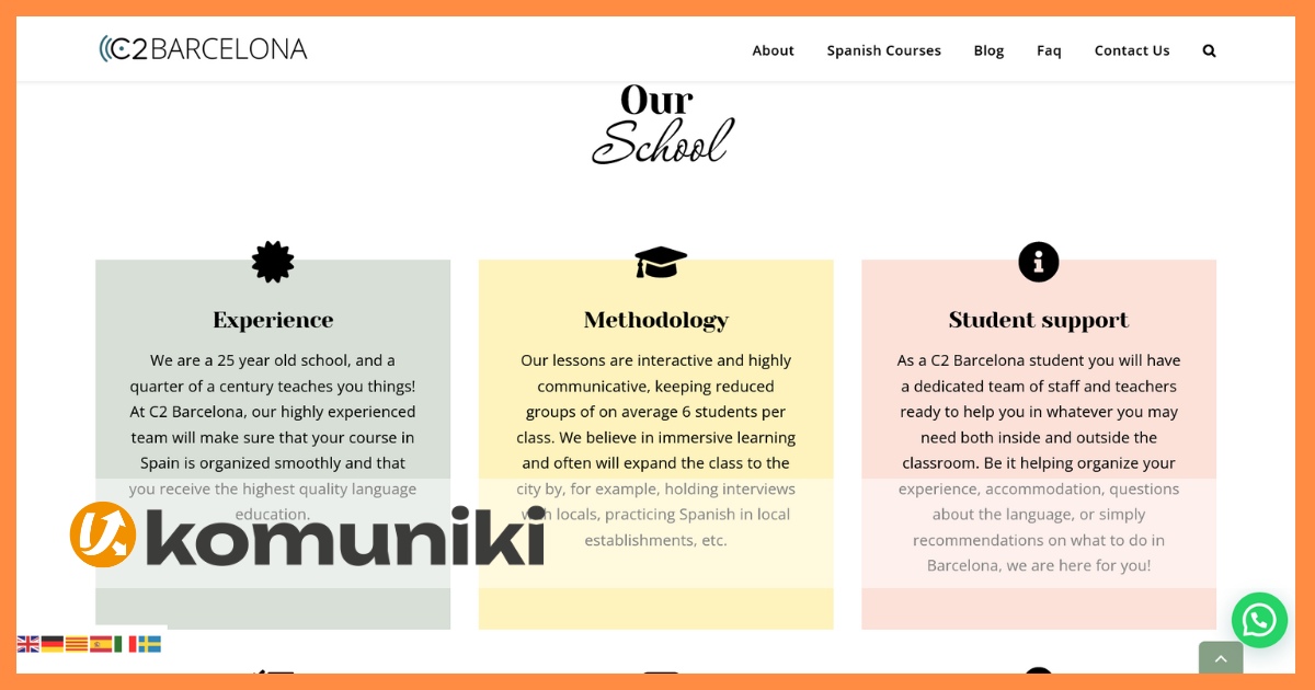 C2-Barcelona – Scuola di Lingue – WordPress Design Portfolio Komuniki – Mostallino Nicola (3) C2-Barcelona - Scuola di Lingue - Wordpress Design Portfolio Komuniki - Mostallino Nicola