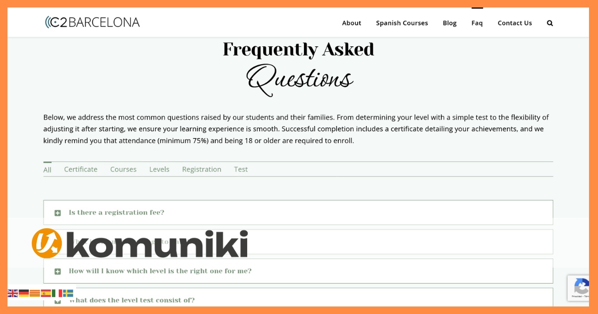 C2-Barcelona – Scuola di Lingue – WordPress Design Portfolio Komuniki – Mostallino Nicola (4) C2-Barcelona - Scuola di Lingue - Wordpress Design Portfolio Komuniki - Mostallino Nicola