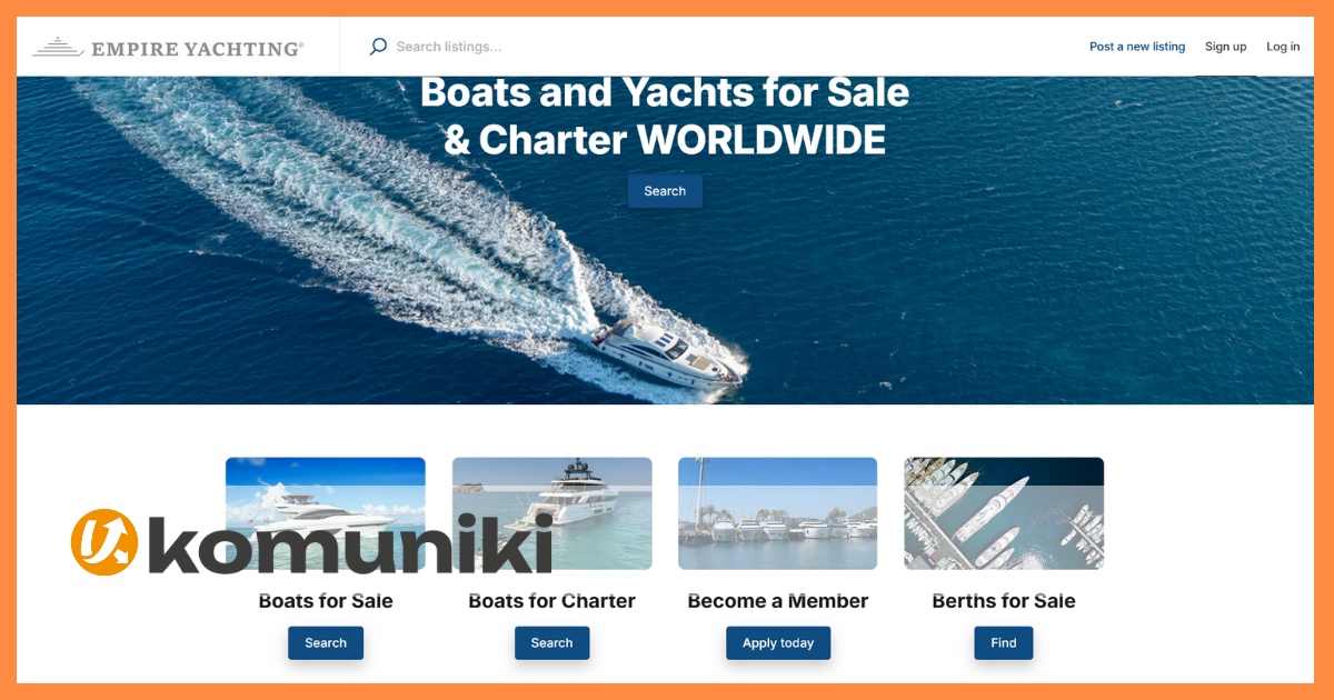 Marketplace B2C - Empire Yachting - Komuniki